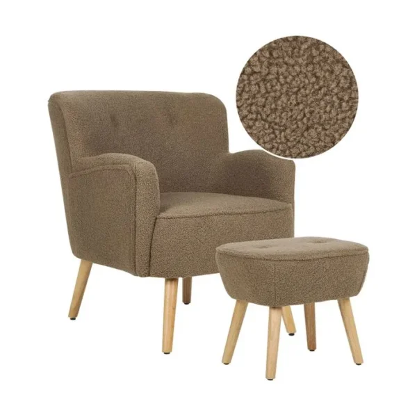 Bouclé Fauteuil Marron Tumba