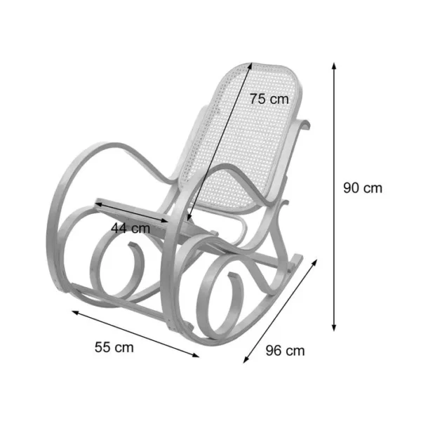 Rocking-chair, Fauteuil ? Bascule M41 ~ Imitation Chêne, Tissu Orange