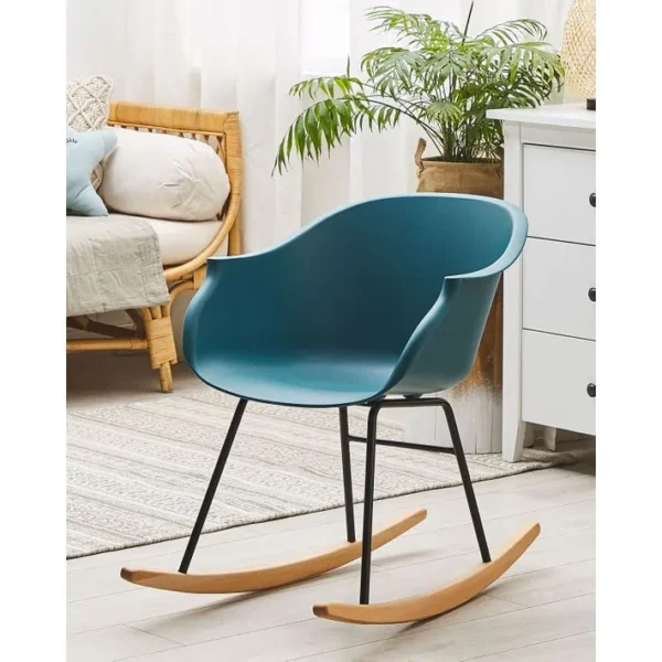 Fauteuil à Bascule Bleu Paon Harmony