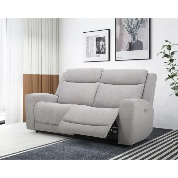 Canapé 3 places 2 relax JONNES tissu gris