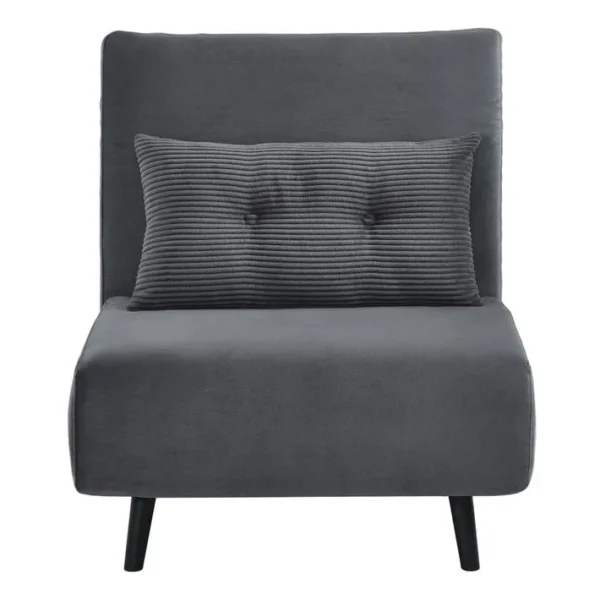 Fauteuil MARLA convertible tissu gris foncé