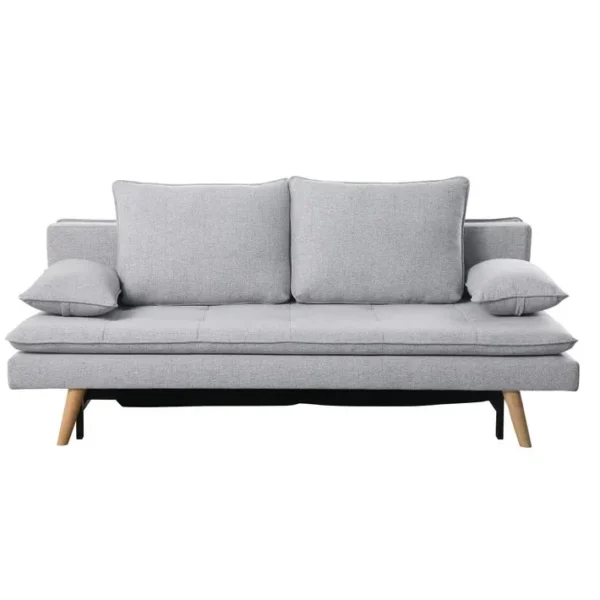 Banquette convertible 3 places BETTY tissu gris