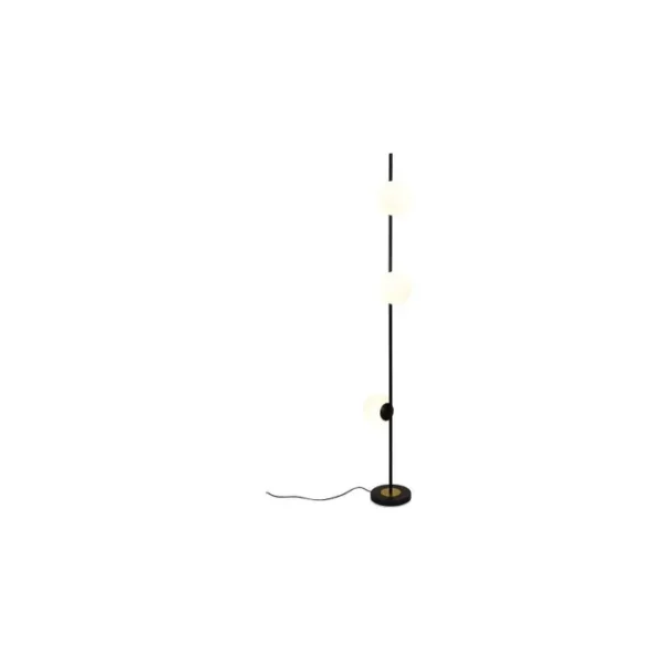 Lampadaire Agnes 3 Ampoules - Métal Et Verre Noir