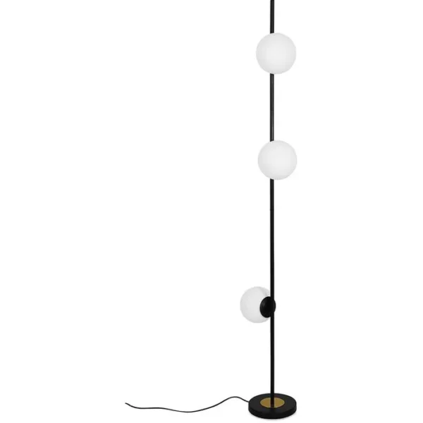 Lampadaire Agnes 3 Ampoules - Métal Et Verre Noir