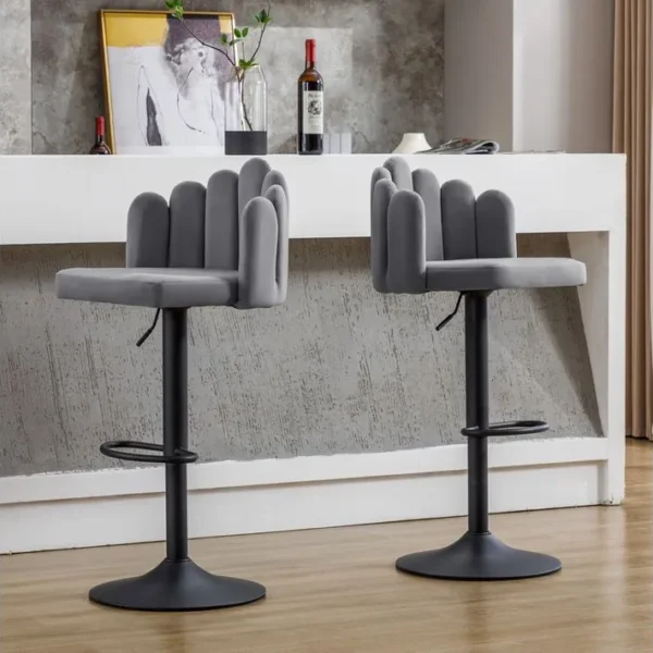 Lot De 2 Tabourets De Bar Gris