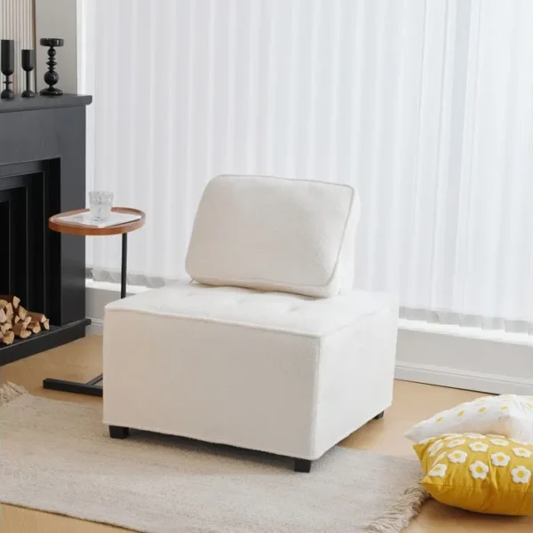 1 Fauteuil fixe Avec oreiller Peut Être Librement Combiné Blanc