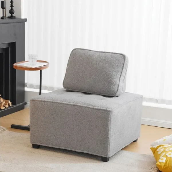 1 Fauteuil fixe Avec oreiller Peut Être Librement Combiné Gris