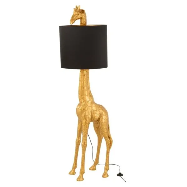 Lampadaire Design girafe 179cm Or et Noir