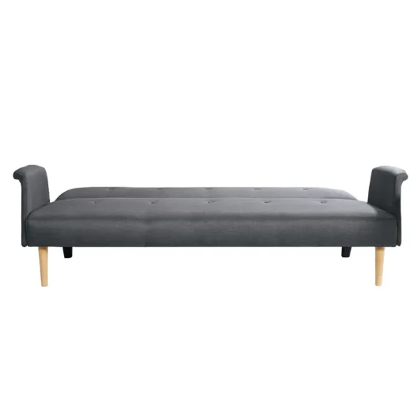 Banquette Canapé Convertible 3 Places En Tissu 3 Positions - Gris Fonce/bleu Canard/noir -