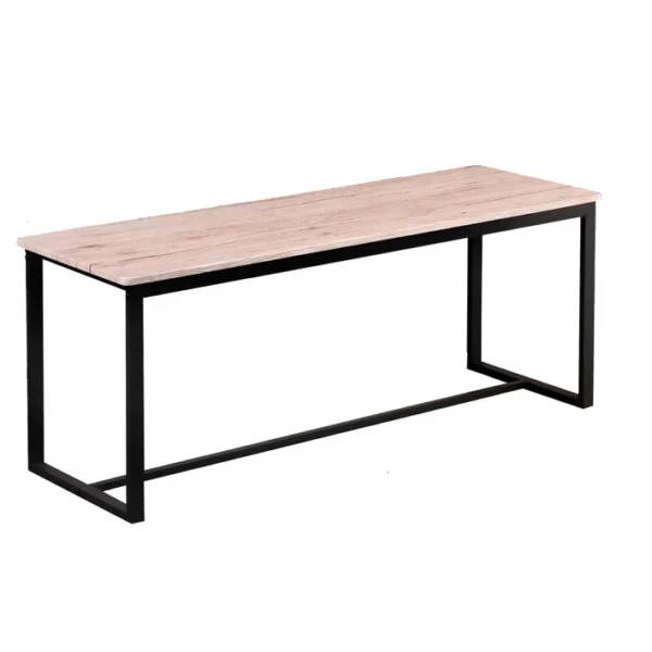 Banc En Bois Avec Struture En Métal Noir - L120xh45xp35 Cm - Dock