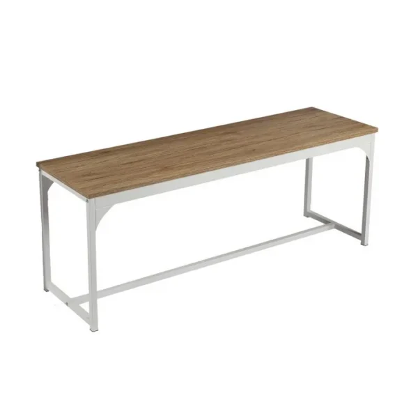 Banc En Bois Avec Struture En Métal Blanc - L120xh46xp35 Cm - Loft