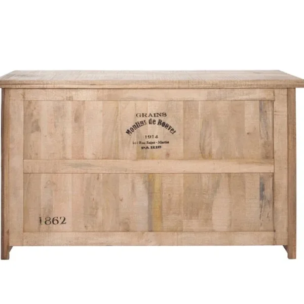 Bar En Bois Clair 3 Tiroirs 2 Tablettes - Casimir