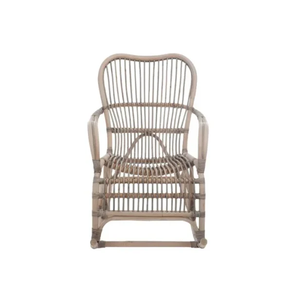 Rocking Chair En Rotin Gris - Carmelie