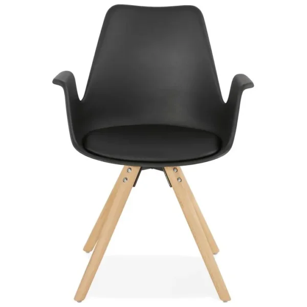 Skanor - Chaise Scandinave Noir Avec Pieds En Bois