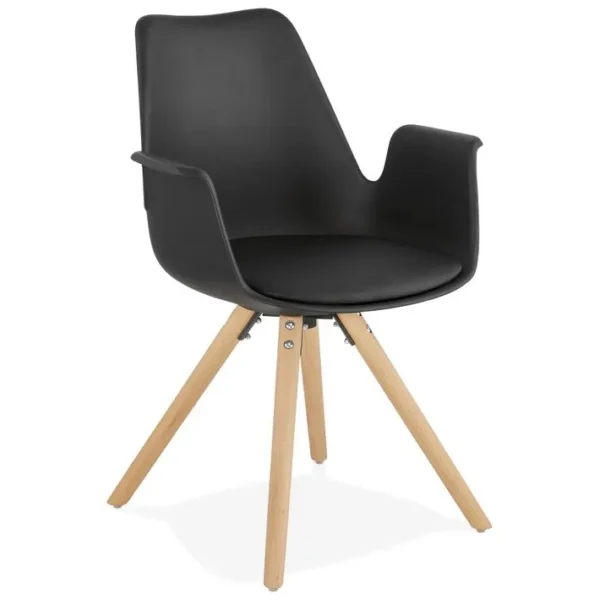 Skanor - Chaise Scandinave Noir Avec Pieds En Bois