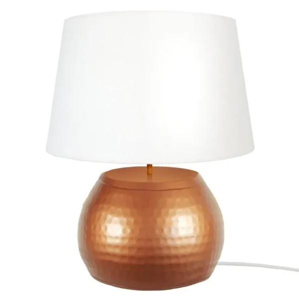 Lampe De Salon Tosel Mumbai Tissu Globe Doré D 50 X H 60 Cm