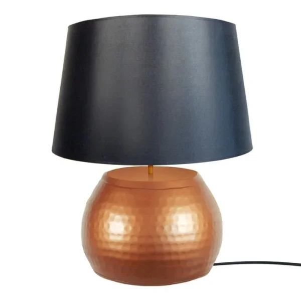 Lampe De Salon Tosel Mumbai Tissu Globe Cuivre D 50 X H 60 Cm