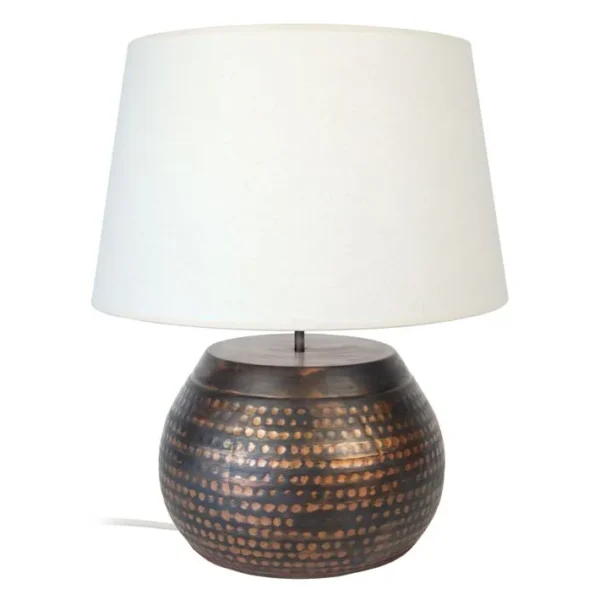 Lampe De Salon Tosel Mumbai Tissu Globe Claire D 50 X H 60 Cm