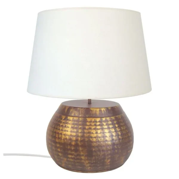 Lampe De Salon Tosel Mumbai Tissu Globe Transparent D 50 X H 60 Cm