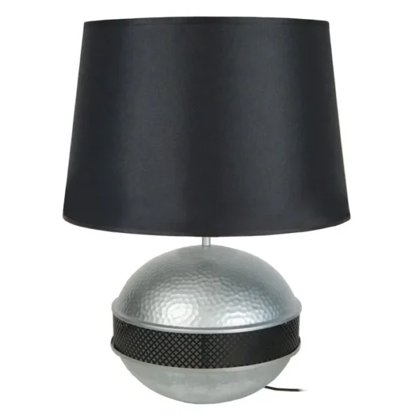 Lampe De Salon Tosel Saigon Tissu Globe Bleu D 40 X H 60 Cm