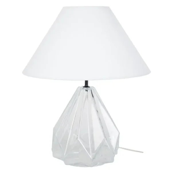 Lampe De Salon Tosel Helsinki Tissu Géométrique Gris D 45 X H 54 Cm