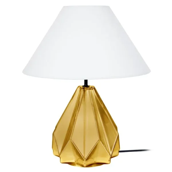 Lampe De Salon Tosel Helsinki Tissu Géométrique Noir D 45 X H 54 Cm