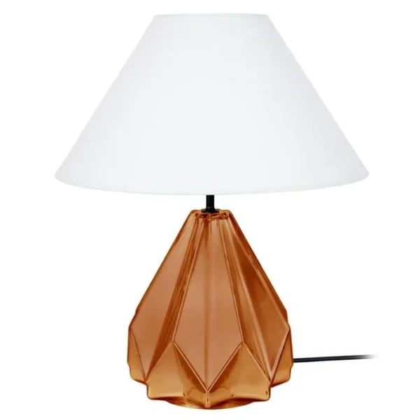 Lampe De Salon Tosel Helsinki Tissu Géométrique Aluminium D 45 X H 54 Cm