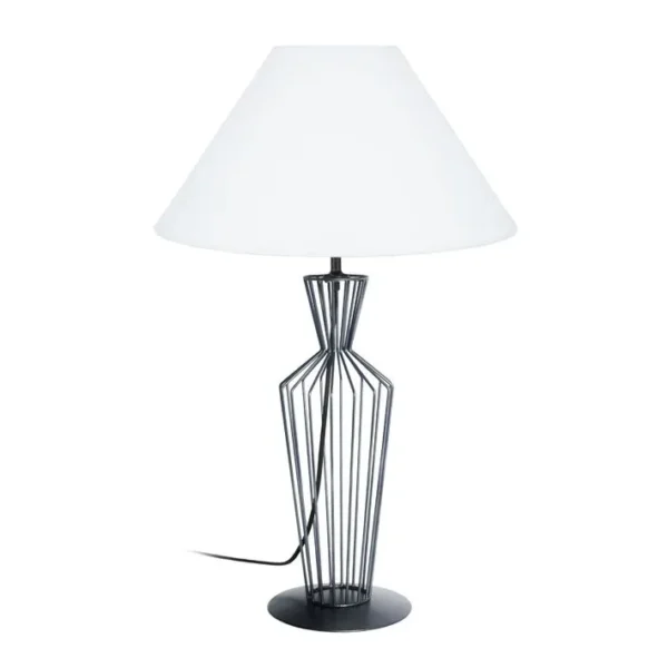 Lampe De Salon Tosel Alicia Tissu Filaire Taupe D 45 X H 64 Cm