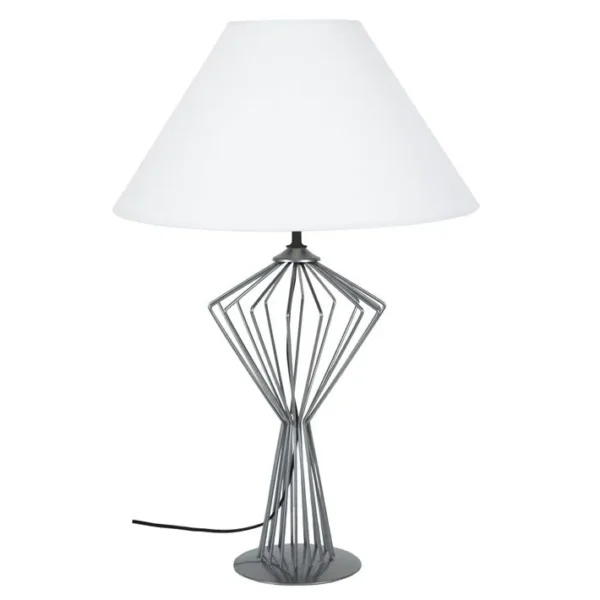 Lampe De Salon Tosel Andie Tissu Filaire Bleu D 45 X H 68 Cm