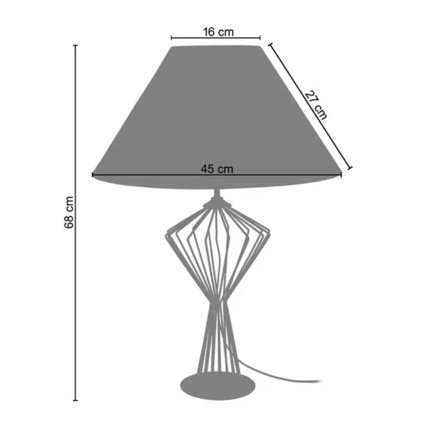 Lampe De Salon Tosel Andie Tissu Filaire Vert D 45 X H 68 Cm