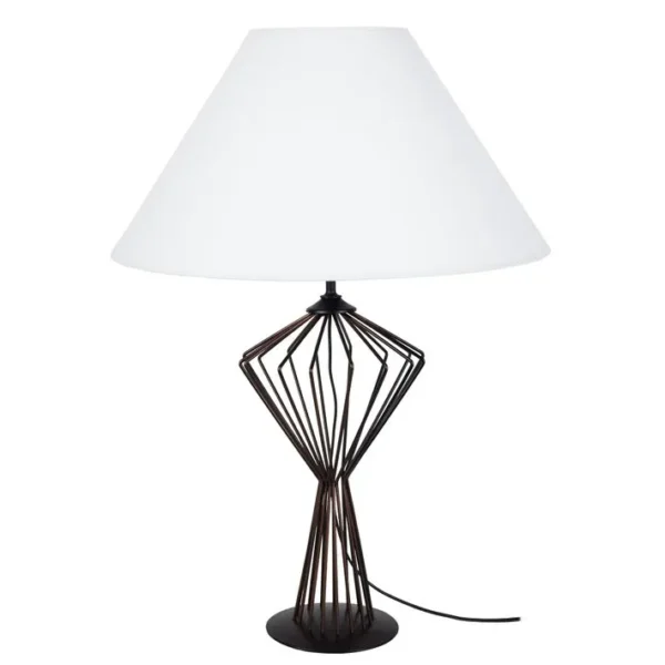 Lampe De Salon Tosel Andie Tissu Filaire Blanche D 45 X H 68 Cm