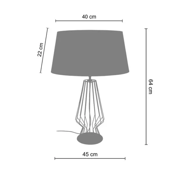 Lampe De Salon Tosel Enya Tissu Filaire Gris D 45 X H 64 Cm