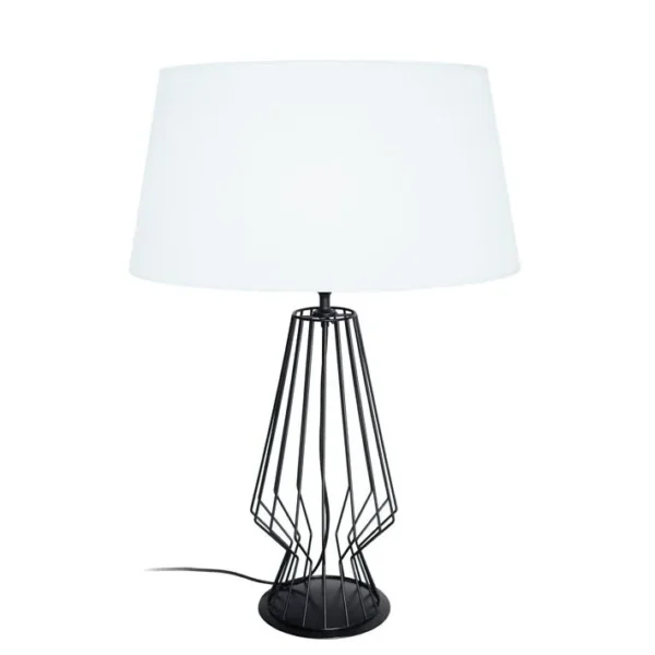 Lampe De Salon Tosel Enya Tissu Filaire Gris D 45 X H 64 Cm