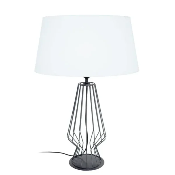 Lampe De Salon Tosel Enya Tissu Filaire Taupe D 45 X H 64 Cm