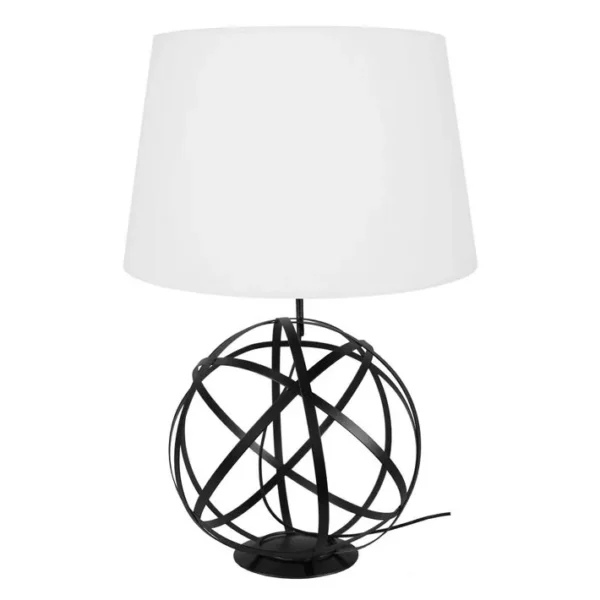 Lampe De Salon Tosel Globe Junon Tissu Globe Noiré D 50 X H 65 Cm