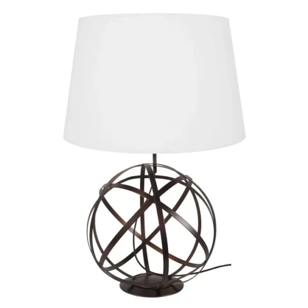 Lampe De Salon Tosel Globe Junon Tissu Globe Gris D 50 X H 65 Cm