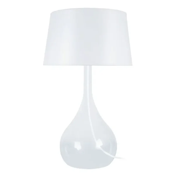 Lampe De Salon Tosel Treviso Tissu Vase Blanc D 45 X H 66 Cm