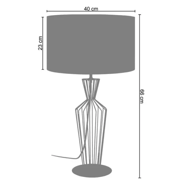 Lampe De Salon Tosel Alicia Tissu Filaire Taupe D 45 X H 66 Cm