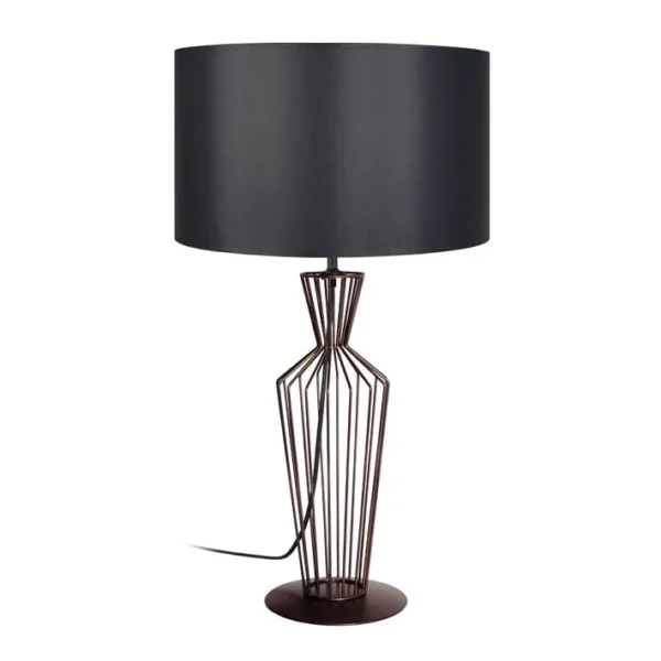 Lampe De Salon Tosel Alicia Tissu Filaire Taupe D 45 X H 66 Cm