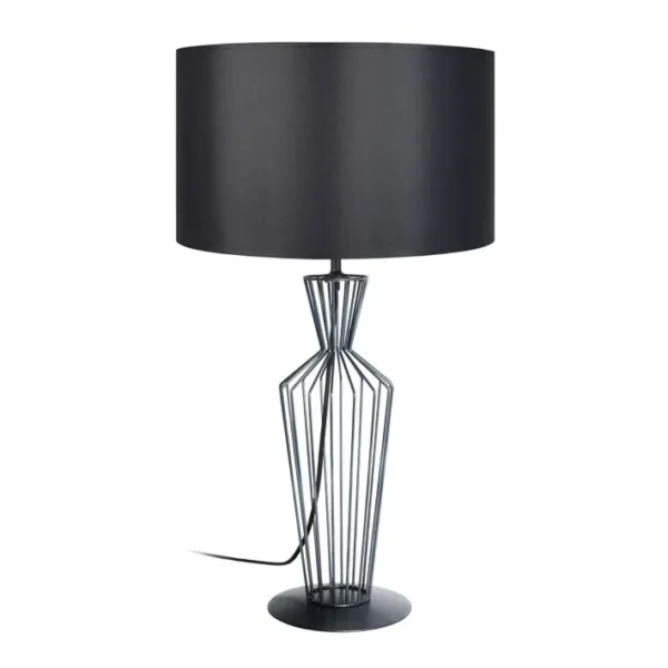 Lampe De Salon Tosel Alicia Tissu Filaire Rouge D 45 X H 66 Cm