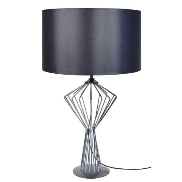 Lampe De Salon Tosel Andie Tissu Filaire Bleu D 45 X H 68 Cm