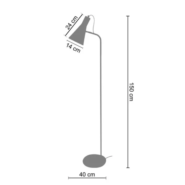 Lampadaire Liseuse Tosel Funnel Métal Articulé Vert D 40 X H 150 Cm