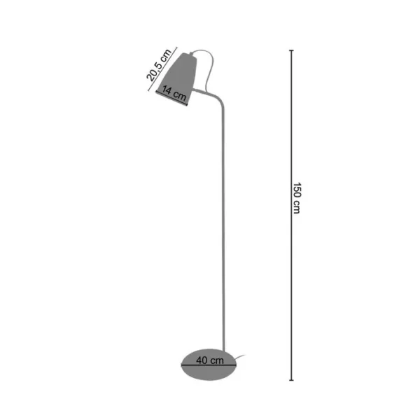 Lampadaire Liseuse Tosel Larsen Métal Articulé Gris D 40 X H 150 Cm