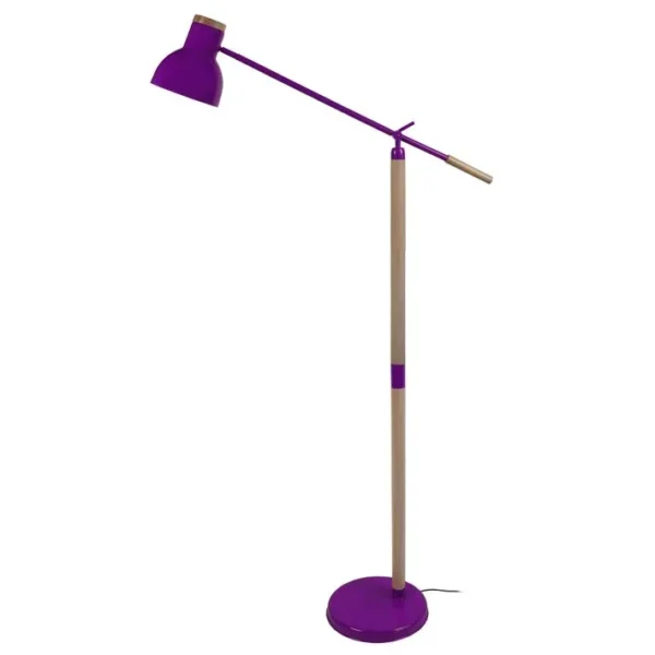 Lampadaire Liseuse Tosel Olsen Métal Articulé Violet D 80 X H 170 Cm