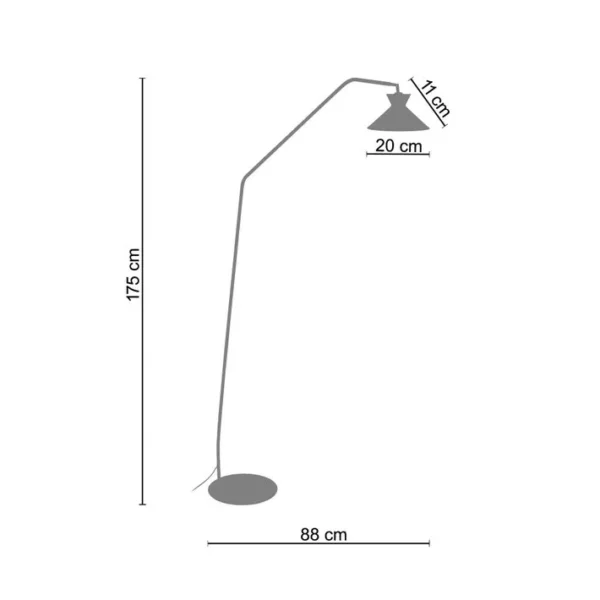 Lampadaire Liseuse Tosel Leeds Métal Articulé Rose D 88 X H 175 Cm