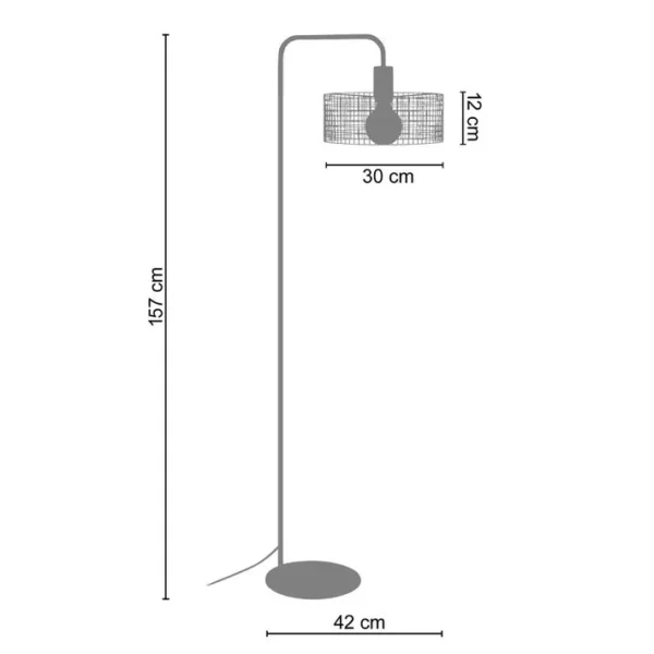 Lampadaire Liseuse Tosel Noiron Métal Arqué Noiré D 42 X H 157 Cm