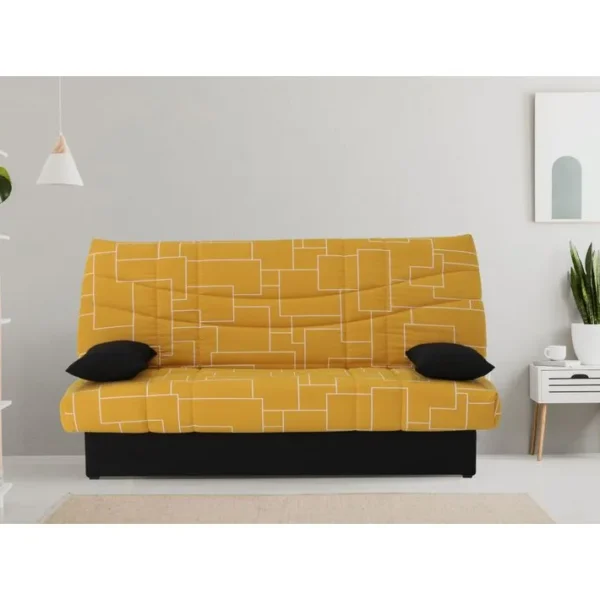 Banquette lit clic-clac PORTO 125 x 190 matrix jaune