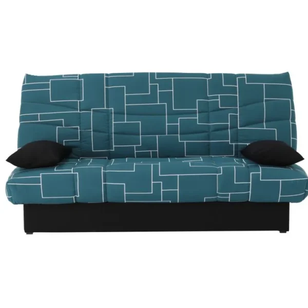 Banquette lit clic-clac PORTO 125 x 190 matrix bleu foncé