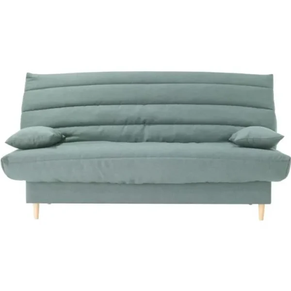 Clic-clac 3 Places Liv 20 - Tissu Soro Vert Amande - 125x190 Cm - Avec Coussins - 193 X 95 X 93 Cm