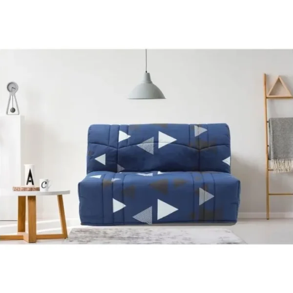 Banquette BZ Dream - Tissu 100% Coton Bikini Bleu - Couchage 140 X 190 Cm - L145 X P100 X H90 Cm